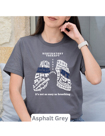 Respiratory Therapist T-shirt Word Lung Collage BELLA CANVAS 3001