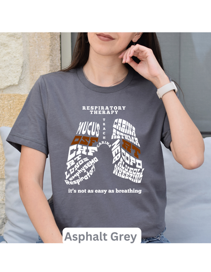 Respiratory Therapist T-shirt Word Lung Collage BELLA CANVAS 3001