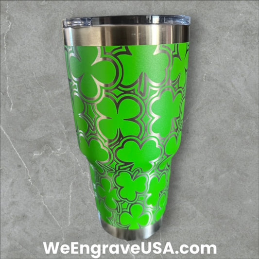 Irish Support - St. Patrick's Day - Fighting Irish - Boston Celtic Engraved Tumbler 30 OZ