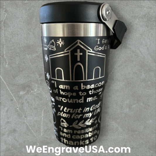 Jesus-Faith-Hope-Prayer Engraved tumbler 20 OZ