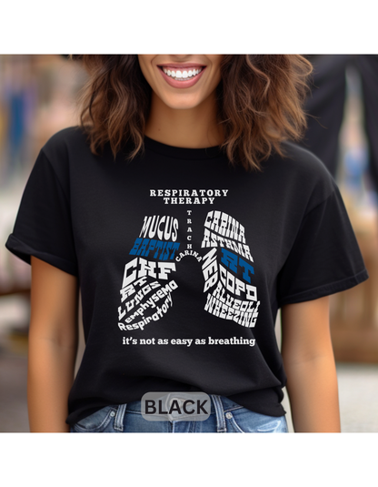 Respiratory Therapist T-shirt Word Lung Collage BELLA CANVAS 3001