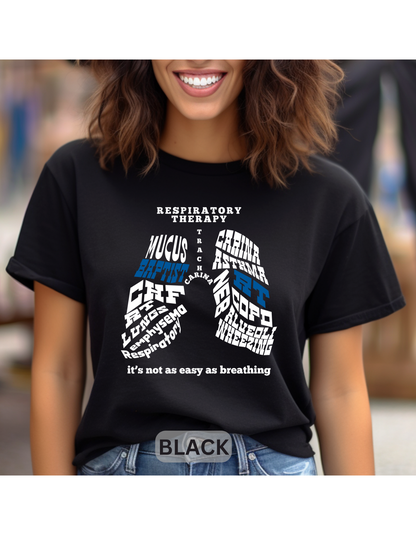 Respiratory Therapist T-shirt Word Lung Collage BELLA CANVAS 3001