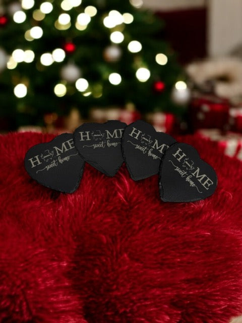 Day 6 of Daily Deals - Black Slate Coasters Morton, IL. Home Sweet Home