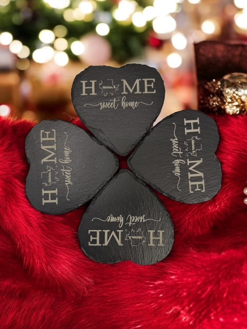 Day 6 of Daily Deals - Black Slate Coasters Morton, IL. Home Sweet Home