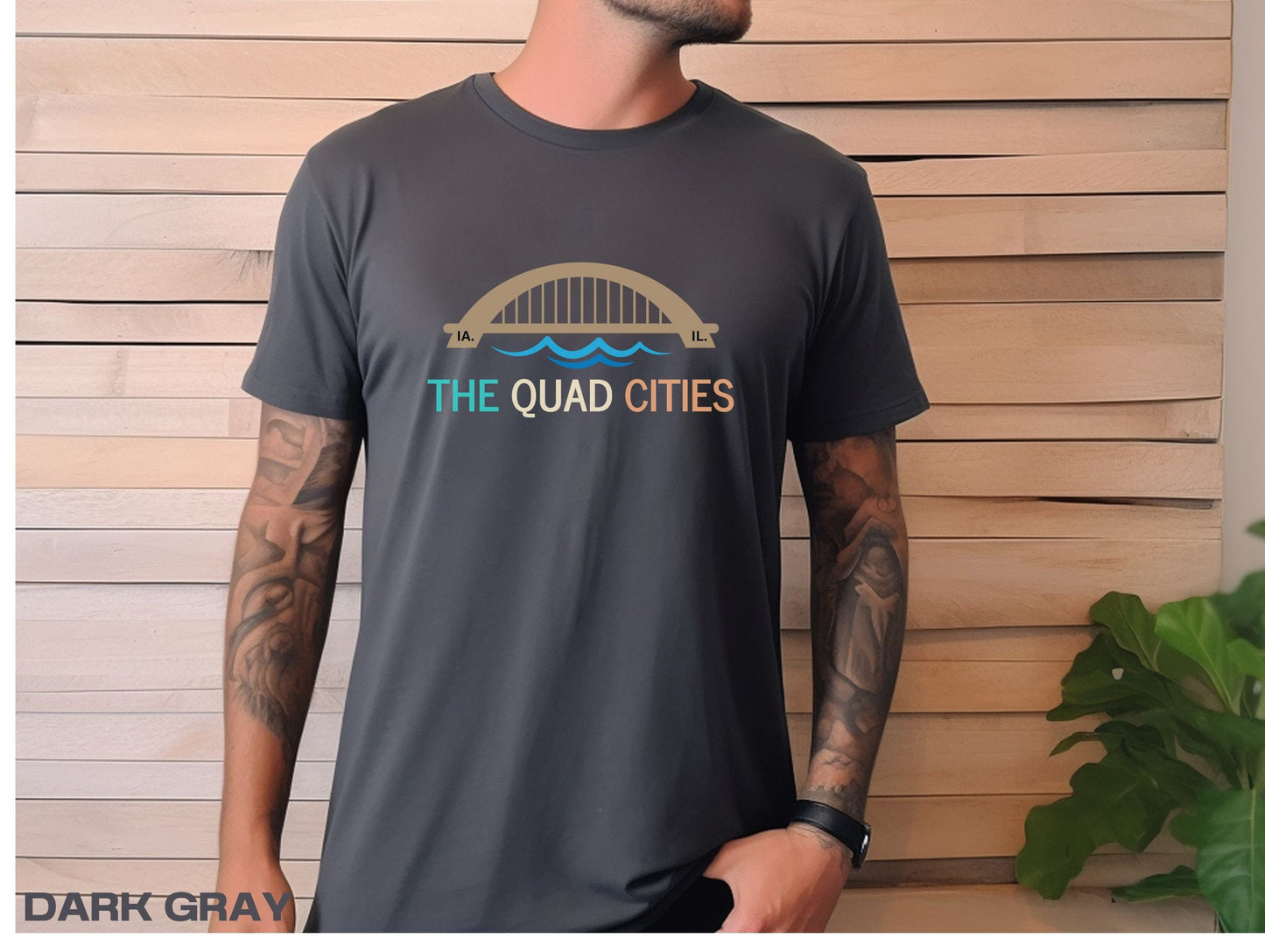 The Quad Cities multi color t-shirt, Illinois