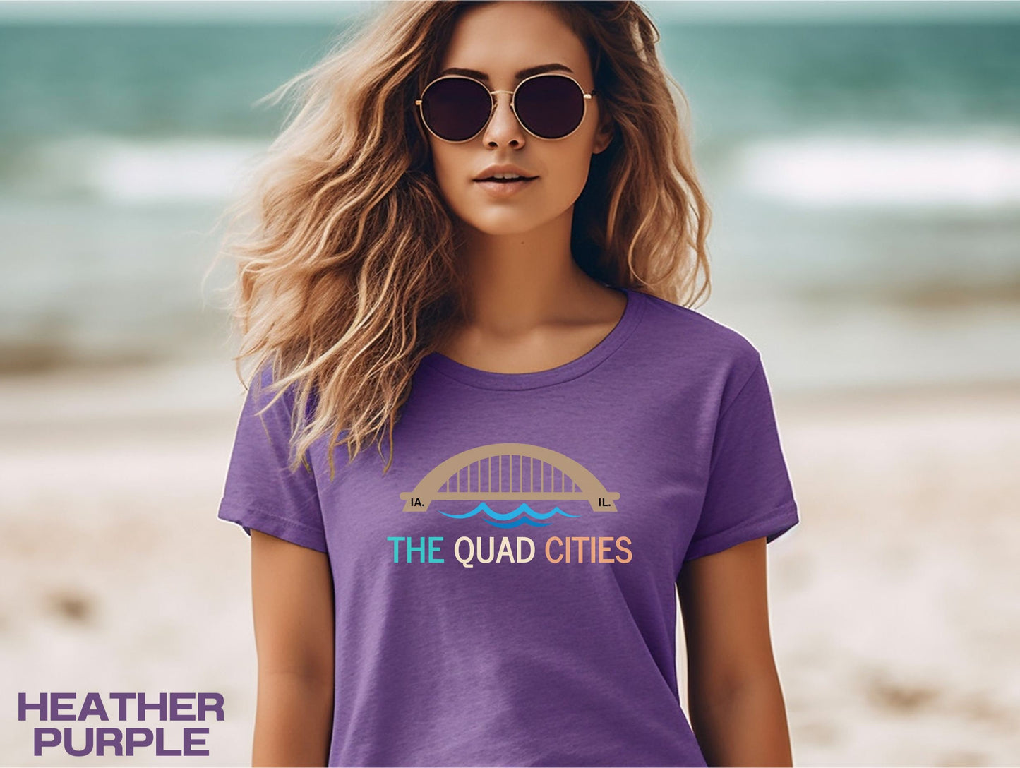 The Quad Cities multi color t-shirt, Illinois